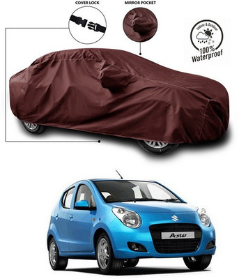 SEBONGO Car Cover For Maruti Suzuki A-Star (With Mirror Pockets)(Maroon)