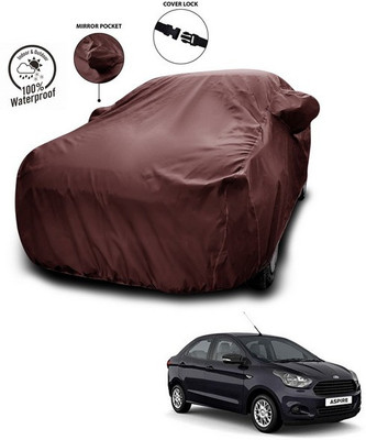 ANTHUB Car Cover For Ford Figo Aspire (With Mirror Pockets)(Maroon)