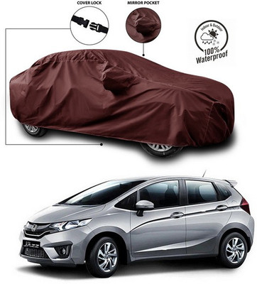 SEBONGO Car Cover For Honda Jazz (With Mirror Pockets)(Maroon)