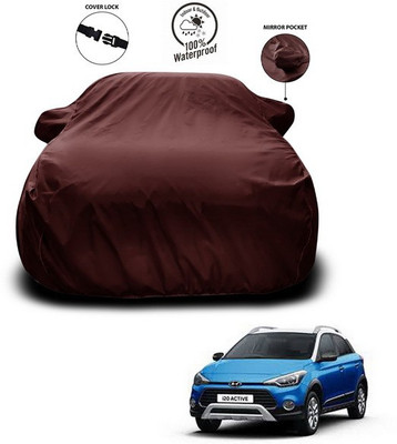 ANTHUB Car Cover For Hyundai i20 Active (With Mirror Pockets)(Maroon)
