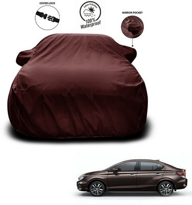 SEBONGO Car Cover For Honda City ZX (With Mirror Pockets)(Maroon)