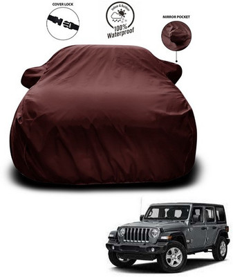 ANTHUB Car Cover For Jeep Wrangler (With Mirror Pockets)(Maroon)
