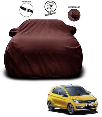 ANTHUB Car Cover For Tata Tiago (With Mirror Pockets)(Maroon)