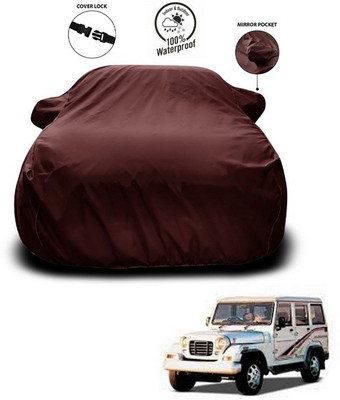 ANTHUB Car Cover For Mahindra Marshal (With Mirror Pockets)(Maroon)