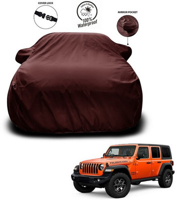 ANTHUB Car Cover For Jeep Wrangler (With Mirror Pockets)(Maroon)