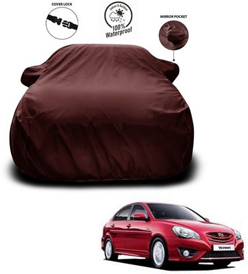 ANTHUB Car Cover For Hyundai Verna Transform (With Mirror Pockets)(Maroon)