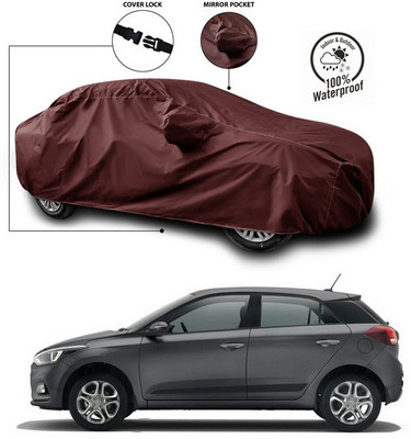 ANTHUB Car Cover For Hyundai Elite i20 (With Mirror Pockets)(Maroon)