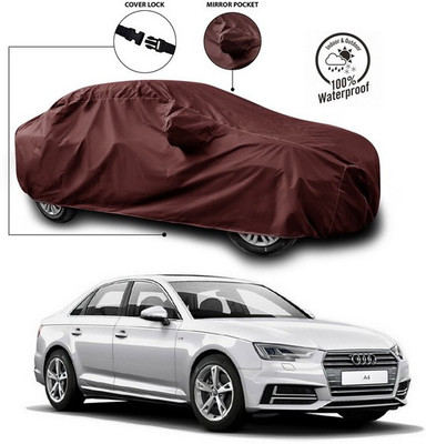ANTHUB Car Cover For Audi A4 (With Mirror Pockets)(Maroon)