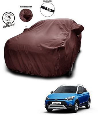 ANTHUB Car Cover For Hyundai i20 Active (With Mirror Pockets)(Maroon)