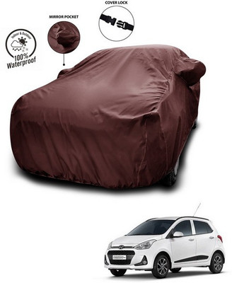 SEBONGO Car Cover For Hyundai Grand i10 (With Mirror Pockets)(Maroon)