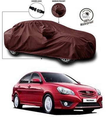 ANTHUB Car Cover For Hyundai Verna Transform (With Mirror Pockets)(Maroon)