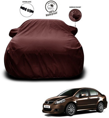 ANTHUB Car Cover For Maruti Suzuki SX4 (With Mirror Pockets)(Maroon)