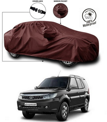 SEBONGO Car Cover For Tata Safari Storme (With Mirror Pockets)(Maroon)