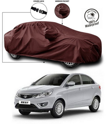 ANTHUB Car Cover For Tata Zest (With Mirror Pockets)(Maroon)