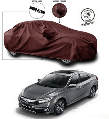 ANTHUB Car Cover For Honda Civic (With Mirror Pockets)(Maroon)