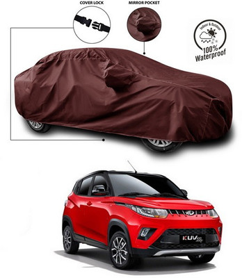 SEBONGO Car Cover For Mahindra eKUV100 (With Mirror Pockets)(Maroon)