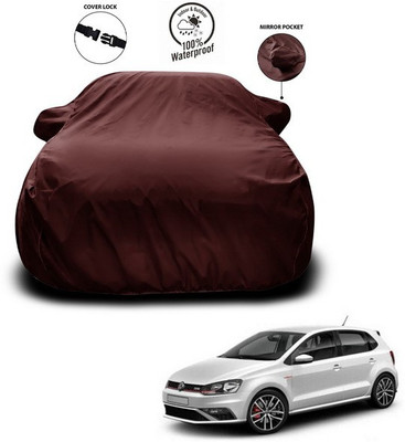 ANTHUB Car Cover For Volkswagen Polo GT (With Mirror Pockets)(Maroon)