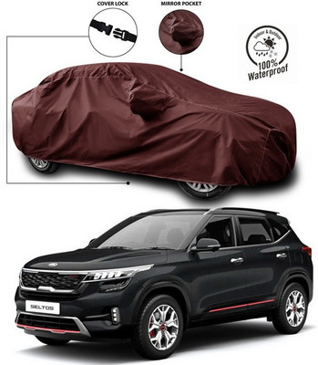 ANTHUB Car Cover For Kia Sonet (With Mirror Pockets)(Maroon)