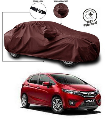 SEBONGO Car Cover For Honda Jazz (With Mirror Pockets)(Maroon)