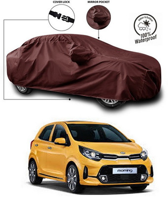 ANTHUB Car Cover For Kia Picanto (With Mirror Pockets)(Maroon)