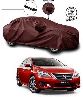 ANTHUB Car Cover For Nissan Pulsar (With Mirror Pockets)(Maroon)