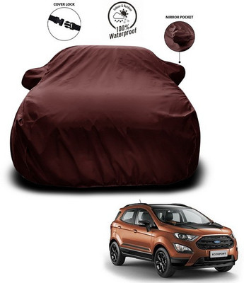 ANTHUB Car Cover For Ford Ecosport (With Mirror Pockets)(Maroon)