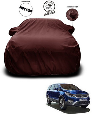 SEBONGO Car Cover For Tata Hexa (With Mirror Pockets)(Maroon)