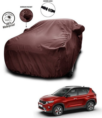 SEBONGO Car Cover For Kia Sonet (With Mirror Pockets)(Maroon)