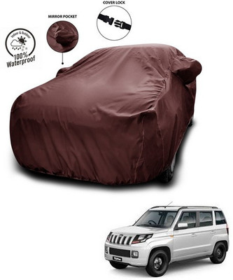 SEBONGO Car Cover For Mahindra TUV300 (With Mirror Pockets)(Maroon)