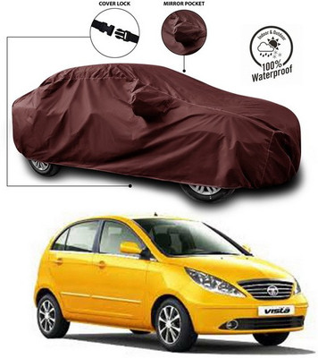 ANTHUB Car Cover For Tata Vista Tech (With Mirror Pockets)(Maroon)