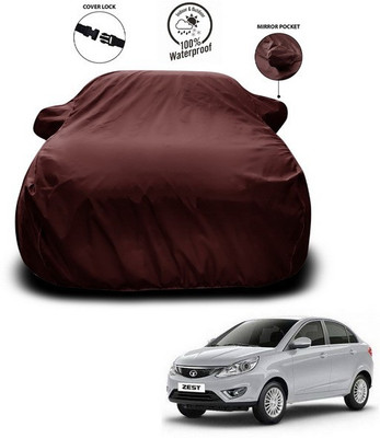 ANTHUB Car Cover For Tata Zest (With Mirror Pockets)(Maroon)