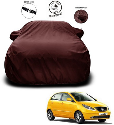 ANTHUB Car Cover For Tata Vista Tech (With Mirror Pockets)(Maroon)