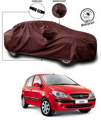 ANTHUB Car Cover For Hyundai Getz Prime (With Mirror Pockets)(Maroon)