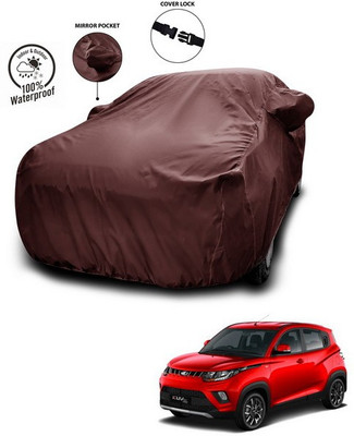 ANTHUB Car Cover For Mahindra KUV100 (With Mirror Pockets)(Maroon)