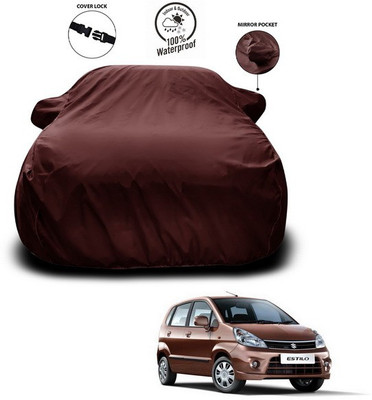 SEBONGO Car Cover For Maruti Suzuki Zen Estilo (With Mirror Pockets)(Maroon)