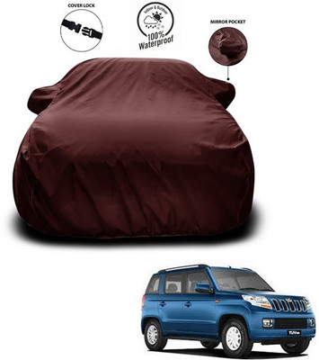 SEBONGO Car Cover For Mahindra TUV300 (With Mirror Pockets)(Maroon)