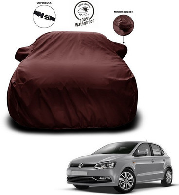 SEBONGO Car Cover For Volkswagen Polo Equisite (With Mirror Pockets)(Maroon)