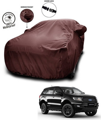 ANTHUB Car Cover For Ford Endeavour (With Mirror Pockets)(Maroon)