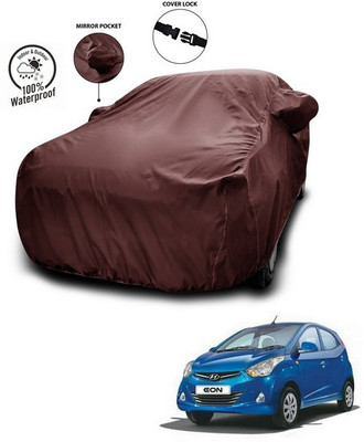 ANTHUB Car Cover For Hyundai Eon (With Mirror Pockets)(Maroon)
