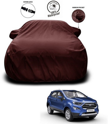 ANTHUB Car Cover For Ford Ecosport (With Mirror Pockets)(Maroon)