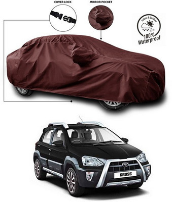ANTHUB Car Cover For Toyota Etios Cross (With Mirror Pockets)(Maroon)
