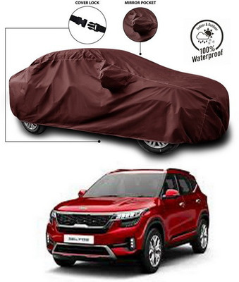 ANTHUB Car Cover For Kia SELTOS (With Mirror Pockets)(Maroon)