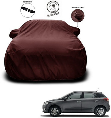 SEBONGO Car Cover For Hyundai Elite i20 (With Mirror Pockets)(Maroon)