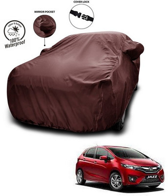ANTHUB Car Cover For Honda Jazz (With Mirror Pockets)(Maroon)