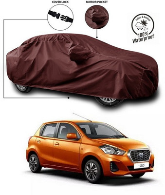 SEBONGO Car Cover For Nissan Go (With Mirror Pockets)(Maroon)
