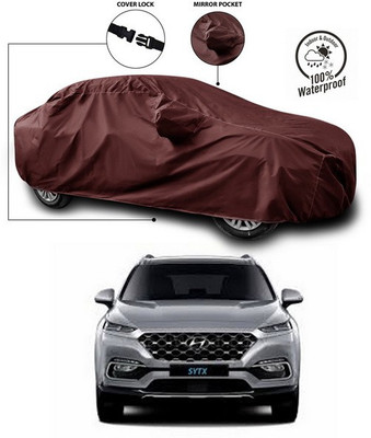 ANTHUB Car Cover For Hyundai Universal For Car (With Mirror Pockets)(Maroon)