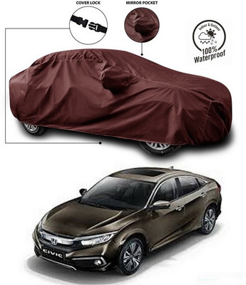 ANTHUB Car Cover For Honda Civic (With Mirror Pockets)(Maroon)