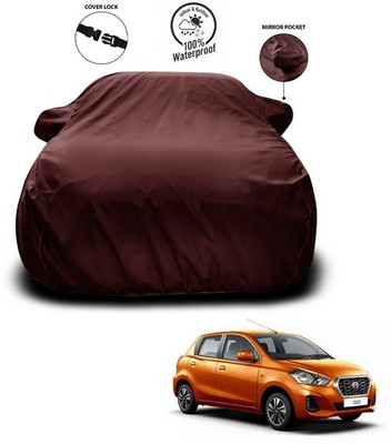 SEBONGO Car Cover For Nissan Go (With Mirror Pockets)(Maroon)