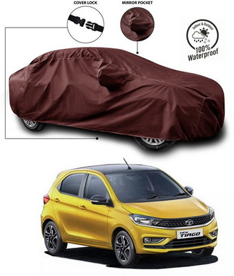ANTHUB Car Cover For Tata Tiago (With Mirror Pockets)(Maroon)