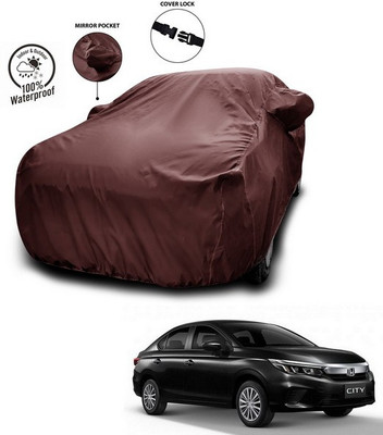 SEBONGO Car Cover For Honda City ZX (With Mirror Pockets)(Maroon)